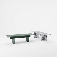 Table d'appoint basse à dessus en marbre rectangle nordique banc de table basse contemporain fabriqué à la main en marbre d'alto Calacatta