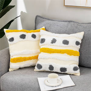 Housse de coussin brodé jaune, nouvelle collection, grande usine, bon prix, style Boho, décoration de salon, jaune - Product Image 2