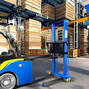 Apilador de carga automática portátil <span class=keywords><strong>Elevador</strong></span> <span class=keywords><strong>elevador</strong></span> eléctrico <span class=keywords><strong>Transpaleta</strong></span> con accesorio de neumático de carretilla elevadora y operación de pie - Product Image 2