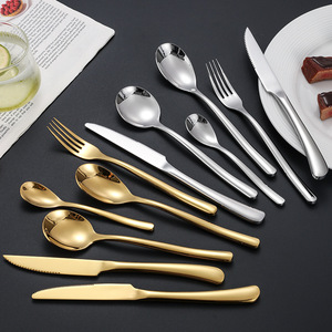 304 Stainless Steel Cutlery Set Knife Fork Spoon Thickened Steak <b>Dessert</b> Utensils Western Restaurant Hotel Wedding Use - Product Image 2