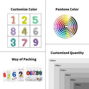 Velas Decorativas para Pastel de Cumpleaños <span class=keywords><strong>con</strong></span> Impresión de Puntos Coloridos, Velas de Cumpleaños <span class=keywords><strong>con</strong></span> <span class=keywords><strong>Letras</strong></span> Coloridas para Fiesta - Product Image 6