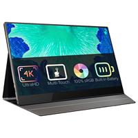 Moniteur portable 4K de 15,6 pouces avec écran tactile sans fil, batterie intégrée, USB-C, HDMI pour ordinateur portable OEM