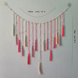 Bohémien De Mesa Wand Deko Rattan Dekokugel Flacher Wandkorb Bambus Wandkunst Blaue Wohnkultur Herbst Boho handgewewete - Product Image 3