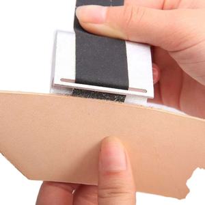 Bloque de sellado de <span class=keywords><strong>lijadora</strong></span> de cuero curtido vegetal DIY hecho a mano con papel de lija Borde de cuero varilla de lijado de aluminio - Product Image 5