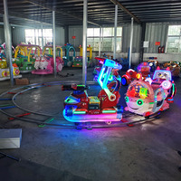 Train électrique orbital de haute qualité pour enfants, système de piste gonflable en métal pour jouet porteur, utilisation extérieure/intérieure pour 5-10 ans