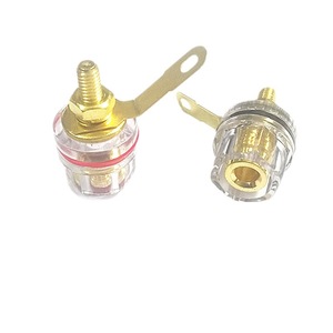 Haut-parleur amplificateur à poteau en cuivre plaqué or, haut-parleur à borne de câblage transparente comme du cristal, prise banane 4 mm, sortie d'usine - Product Image 2