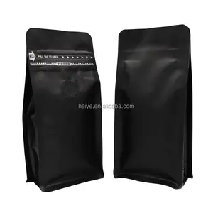 Individuelles Logo OEM biologisch abbaubarer becher für gebratene Kaffeebohnen quadratischer beutelbeutel seitliche Gusset-Kaffeebeutel 250 g 500 g 1000 g