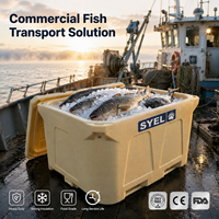Glacière rotomoulée robuste de 1000 L pour le transport commercial de poissons et fruits de mer – Conteneur isotherme durable, bac palette