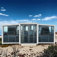 Maison conteneur écologique extensible à double aile de 20 et 40 pieds, 2 chambres, villa mobile préfabriquée étanche avec salle de bain et appartement