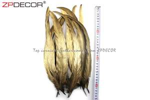 ZPDECOR venta al por mayor de 30-35 cm metálico oro pintado cola de <span class=keywords><strong>gallo</strong></span> plumas para trajes de Carnaval de diseño - Product Image 6