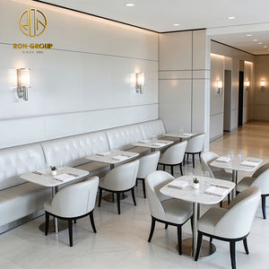 <span class=keywords><strong>Table</strong></span> minimaliste carrée en pierre frittée blanche, banquette de café en cuir, mobilier de restaurant, ensemble <span class=keywords><strong>table</strong></span> et chaises - Product Image 1