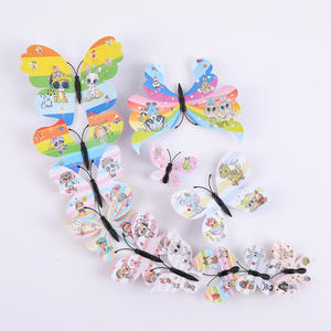 Mariposa simulada 3D, decoración de pared de PVC, pegatinas de pared de mariposa creativas brillantes, 12 piezas, pegatinas de mariposa de dibujos animados coloridos - Product Image 4