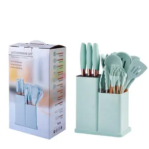 Popular 19Pcs Kitchen Utensils Set Silicone Spatula Ladle Cooking Utensil With Holder