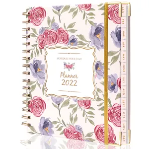 2023 2024 Hardcover Blumen marmor Agenda Tagebuch wöchentlicher Spiral planer mit Papier box