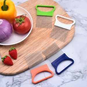 Cầm Tay Thép Không Gỉ Nhà Bếp Slicer Cutter Của Nhãn Hiệu Thịt Kim Cho Hành Tây Cà Chua Rau Trái Cây Các Thực Phẩm Khác - Product Image 5