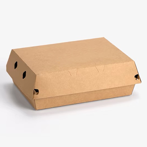 Fabricantes de China Caja de hamburguesas de papel Kraft impresa personalizada Diseño de logotipo Hamburguesas de grado alimenticio Caja de embalaje de hamburguesas - Product Image 3