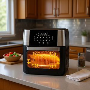 Four à friteuse à air numérique 10 en 1 avec une puissance de 1800 W, une capacité de 12 L, un revêtement antiadhésif en céramique, un contrôle par écran tactile, en acier inoxydable - Product Image 2