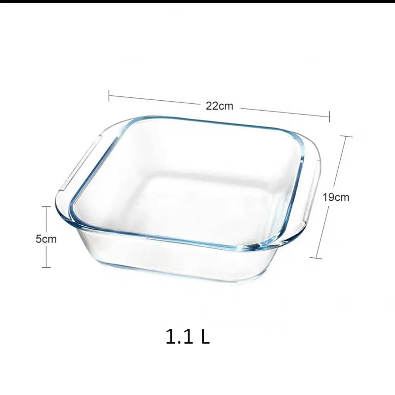 Factory price high borosil square pyrex glass baking dish for microwave oven safe