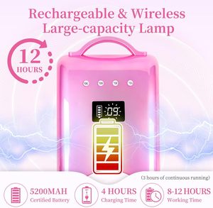 Rechargeable Plastic UV LED Nail <b>Lamp</b> Professional <b>Wireless</b> 78W Fast Curing Home Use Portable Nail Machine 39pcs Led Bulbs Auto - Product Image 6