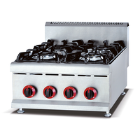 Cuisinière professionnelle de comptoir à quatre brûleurs gaz-électrique, 4 plaques, en acier inoxydable 304, nouvelle génération, haute qualité, marque FuQi, garantie 1 an