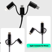 Compatible avec Huawei, Apple et Android, adaptateur de câble de données pour téléphone à charge rapide 3 en 1, câble de charge un-vers-trois