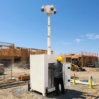Tour de sécurité mobile compacte avec mât télescopique pour vidéosurveillance à distance, idéale pour la construction européenne