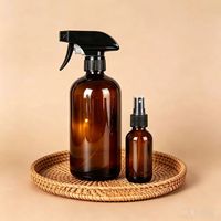 Bouteille en verre marron Boston en gros avec compte-gouttes à embout plastique opaque, flacon pulvérisateur pour huiles essentielles, hydrolats, alcool et lotion