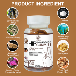 Complément alimentaire en forme de bonbons gélifiés pour l'amélioration des courbes extrêmes, le rehaussement des fesses et l'élargissement des fesses et des hanches - Product Image 3