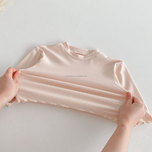 D2211 Lang AI Nouvelle Collection Printemps – Ensemble Décontracté Deux Pièces pour Bébé <span class=keywords><strong>Fille</strong></span> – Tenue Tricotée Respirante Style Princesse pour la Maison - Product Image 4