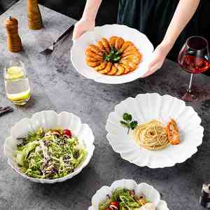 Ciotola di loto di porcellana di fascia alta Set di stoviglie monouso bianco puro con elegante forma di loto per ristoranti privati hotel club - Product Image 2