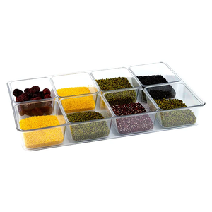 Vuông Tự Nhiên Lưu Trữ Thực Phẩm Lớp 6 8 rô Nhựa Tổ Chức Lưu Trữ <span class=keywords><strong>Container</strong></span> Hộp Xô Chai Với Nắp - Product Image 4