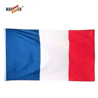 Banderas nacionales con logotipo personalizado, bandera francesa, azul, blanco, rojo, alta calidad, precio de fábrica disponible