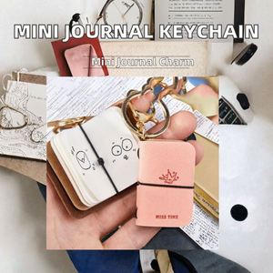 Mini Journal Monet Impression Series Eco-Friendly Modern <b>Keychain</b> Pu Soft Leather Metal Portable Notebook Backpack Decoration - Product Image 2