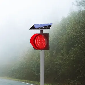 300mm Red Warning Flashing Road Safety Traffic Lights Solar LED Traffic Light
