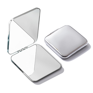 Custom Logo Stainless Steel Double-sided Pocket <b>Compact</b> Folding Mini Travel Portable Small Foldable Makeup <b>Mirror</b> for Cosmetic - Product Image 1
