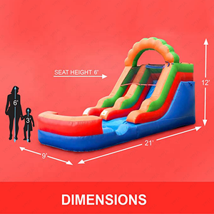 Glissière d'eau gonflable en PVC arc-en-ciel d'amusement d'été de 21 'x 12' x 9 '<span class=keywords><strong>avec</strong></span> le ventilateur de <span class=keywords><strong>piscine</strong></span> d'eau pour le divertissement d'arrière-cour des enfants - Product Image 4