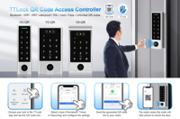 Contrôleur d'accès TTLock IP67 avec codes QR et RFID, clés électroniques illimitées et gestion à distance pour hôtels/bureaux