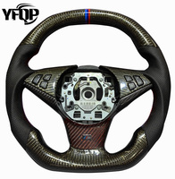 Pour BMW Ancienne E60 Série 5 Série 6 M6 M5 Volant Personnalisé Fibre de Carbone Cuir