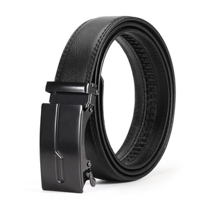 Customized LOGO Men's PU Leather Auto Lock Iron Buckle PVC Synthetic <strong>Soft</strong> Black 3.5cm Width Pants Dress Belt <strong>Jeans</strong> LXS-IAP008 - Product Image 6
