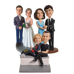 Recuerdos DE BODA personalizados, estatuas familiares de resina, estatuilla de cabeza de Bobble para parejas