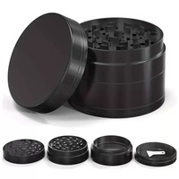 Meilleure vente transfrontalière : Grinder manuel vintage en alliage de zinc à quatre couches pour tabac, 63MM 50MM 40MM, imprimé UV multi-motifs