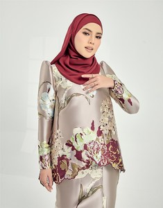 SIPO Eid Nouvelle Collection Modeste Ensemble Baju Kurung pour Femmes Musulmanes Tissu en Dentelle Chinois Service OEM Broderie Florale - Product Image 3