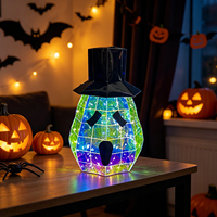 Schillernder Halloween-Kürbis LED-Lichteffekt Prismatisch Holographisch Gruselige Party-Dekoration Leuchtende Halloween-Requisiten