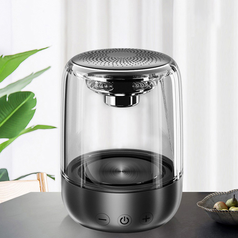 Портативная колонка BT 5,0, прозрачный светодиодный светящийся сабвуфер, TWS, 3D Беспроводная стереоколонка, крутой звук, объемный звуковой короб для мобильного телефона