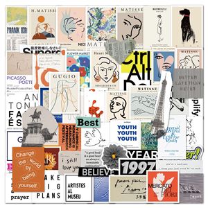 Pop Art francese impermeabile 52pcs/pcak pittura a olio <span class=keywords><strong>adesivi</strong></span> estetici <span class=keywords><strong>per</strong></span> auto Laptop bagagli - Product Image 4