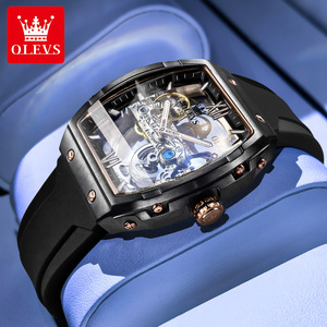 OLEVS 6779スペシャルユニークメンズ機械式腕時計、ホットセール、シリコンバンド、防水、ダブルディスプレイ、キャラクタービジネス腕時計 - Product Image 3