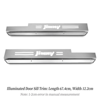 Accessoires pour Suzuki Jimny JB64 JB74, plaque de seuil de porte LED, protection contre les rayures illuminée, lumière de bienvenue, acier inoxydable, ensemble complet