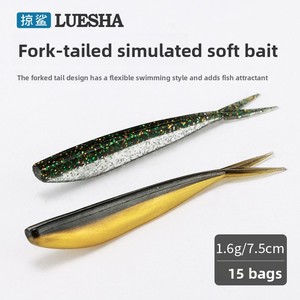 เหยื่อตก<span class=keywords><strong>ปลา</strong></span>แบบปลาฉลาม ชุด 15 ชิ้น ทำจากสแตนเลส เหยื่อปลอมแบบนิ่ม หา<span class=keywords><strong>ง</strong></span>แฉก หา<span class=keywords><strong>ง</strong></span>ตัด ดีไซน์ไบโอนิคสีดำ - Product Image 2