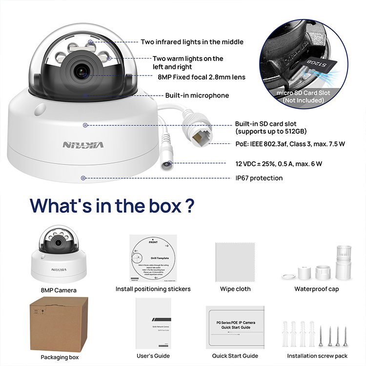 OEM Hik 5MP 8MP Smart Hybrid Light IR ColorVu Dome Cctv POE IP Camera Wholesale 2.8mm HIK NVR Compatible · image 2