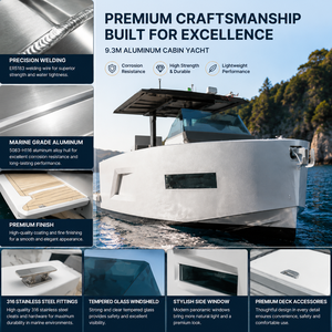 Yate de Cabina de Aluminio Kinlife Premium de 9 Metros, Elegante Crucero Familiar con Accesorios Marinos Completos - Product Image 3